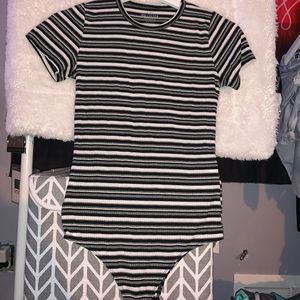 grey, black, white, short sleeve shirt body suit